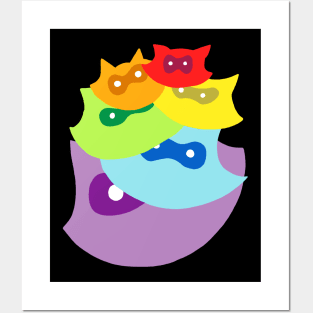 Rainbow Raccoon Stack Posters and Art